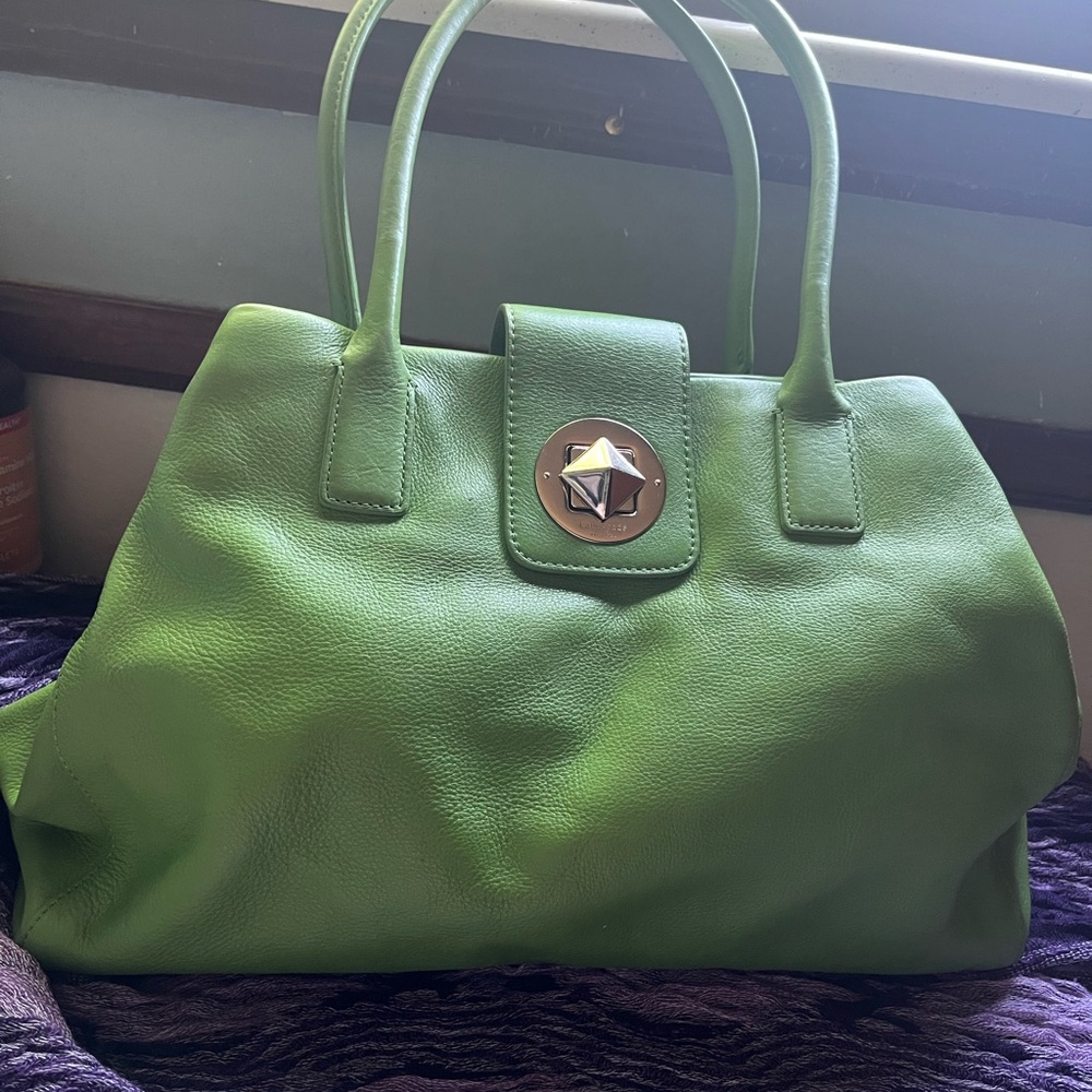 Kate Spade, spring green Leather Handbag tote